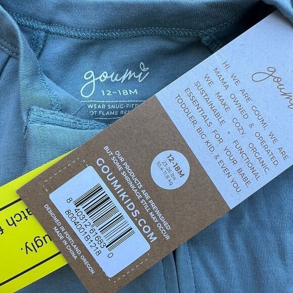 NWT Goumi Kids Poolside Footie SZ 12-18mo Baby Snug Fit Blue Bamboo Zippy - Picture 3 of 3
